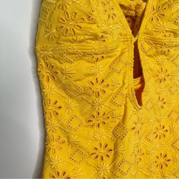 Kate Spade New York Embroidered Halter Plunge One Piece Swimsuit vacation beach - Picture 4 of 14